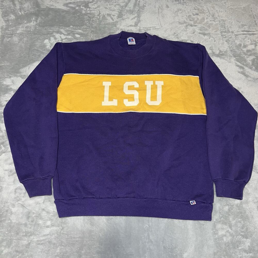 Vintage 90s Louisiana State University Tigers LSU Russell Athletic Sweatshirt L